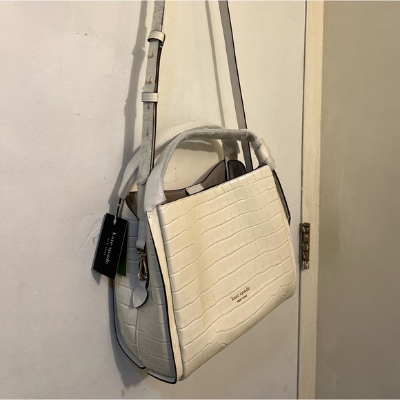 New with Tags Kate Spade Knott Croc-Embossed Medium Crossbody Tote - Picture 3 of 8